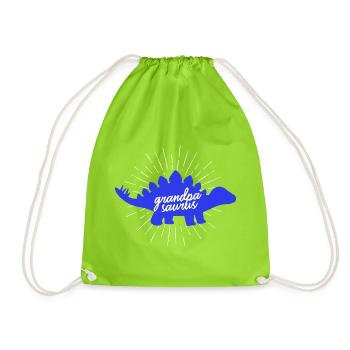 Grandpasaurus Stegosaurus Dinosaurier-Opa - Turnbeutel - Neongrün - Vorne