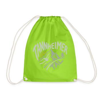 Tannheimer Tal Alps Heart Panorama - Drawstring Bag - neon green - Front