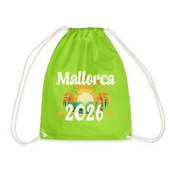 Mallorca 2026 - Turnbeutel - Neongrün - Vorne