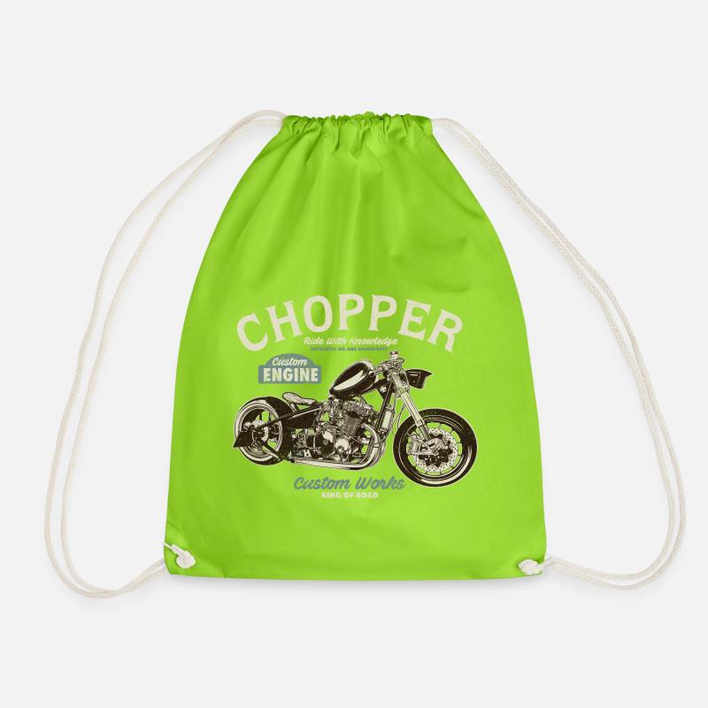 Chopper Custom Engine - Turnbeutel - Neongrün