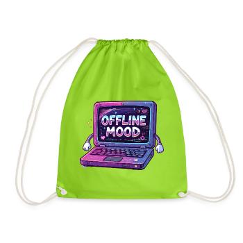 Y2K Retro – Offline Mood - Drawstring Bag - neon green - Front