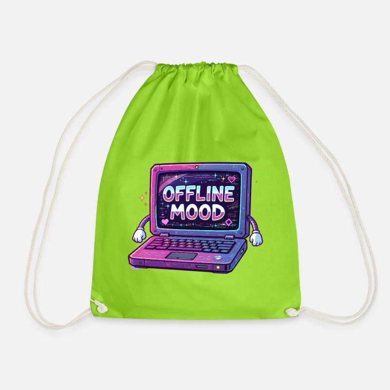 Y2K Retro – Offline Mood - Turnbeutel - Neongrün