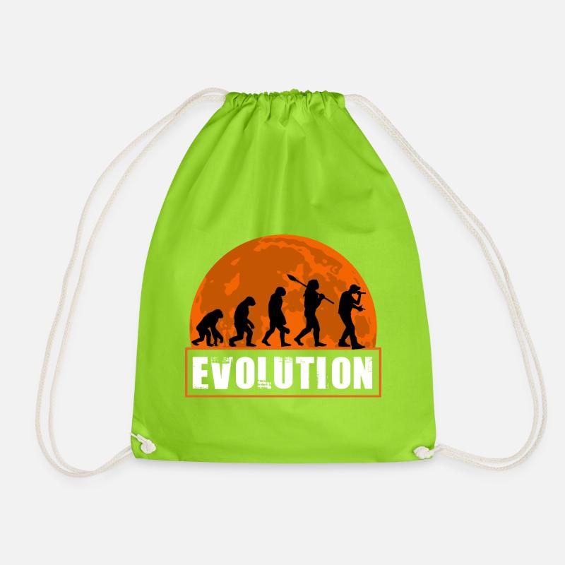 Lustiger Rapper der menschlichen Evolution - Turnbeutel - Neongrün