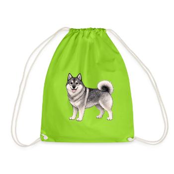Friendly Norsk Elghund - Drawstring Bag - neon green - Front