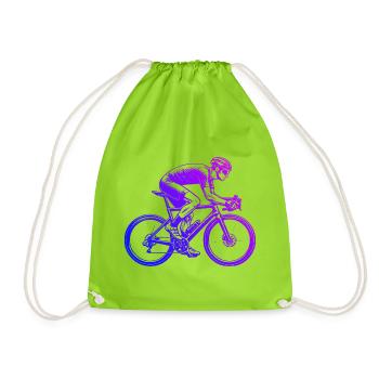 Geschenkidee für einen Roadbike mit Roadbike - Turnbeutel - Neongrün - Vorne