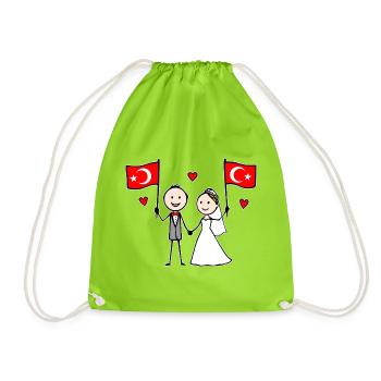 Couple de mariage Drapeau de la Dinde - Sac de sport léger - vert néon - Devant