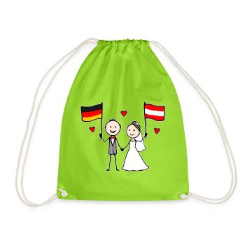 Marié Allemagne Drapeau de l’Autriche - Sac de sport léger - vert néon - Devant