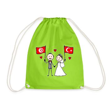 Marié Tunisie Drapeau de la Turquie - Sac de sport léger - vert néon - Devant
