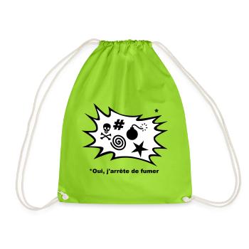 Effectivement, J'arrête de fumer... - Sac de sport léger - vert néon - Devant