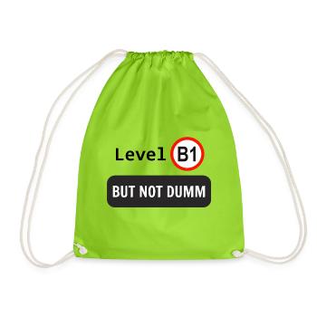 Level B1, but not dumm - Turnbeutel - Neongrün - Vorne