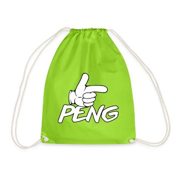PENG Index Finger Cartoon - Drawstring Bag - neon green - Front