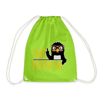 I Had Potential Ich Hatte Potenzial Pinguin Logo - Turnbeutel - Neongrün - Vorne