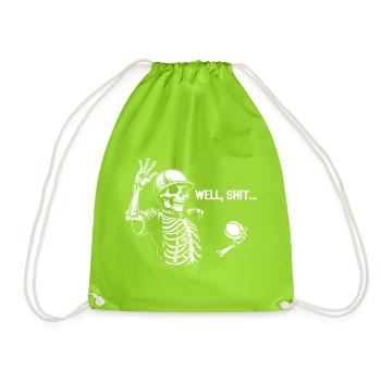 Well Shit Skeleton Lost Baseball Halloween - Turnbeutel - Neongrün - Vorne