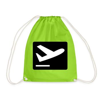 Flugzeug beim Starten - Turnbeutel - Neongrün - Vorne