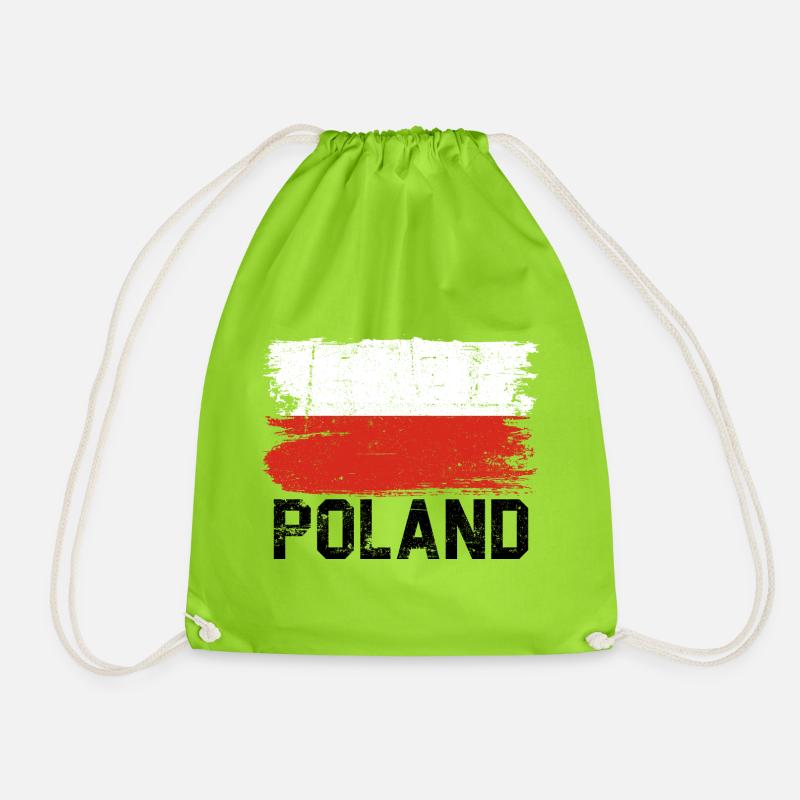 Flagge Polens - Turnbeutel - Neongrün