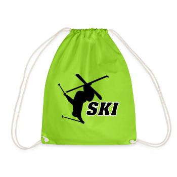 Ski - Drawstring Bag - neon green - Front