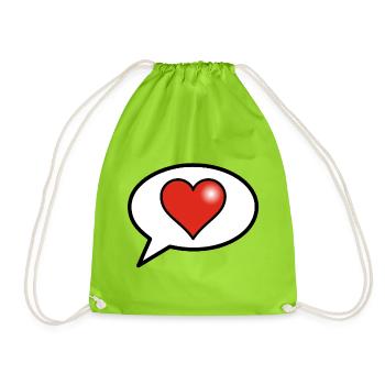 Love Bubble - Drawstring Bag - neon green - Front