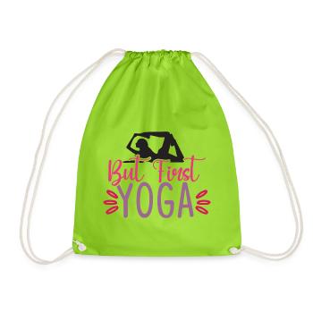 Aber zuerst Yoga - Turnbeutel - Neongrün - Vorne