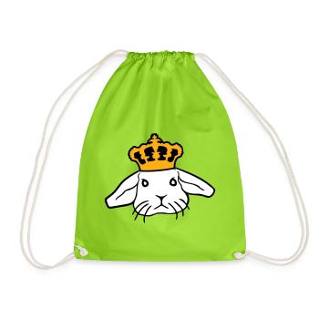 Couronne de lapin royal Roi Reine Prince Princesse - Sac de sport léger - vert néon - Devant