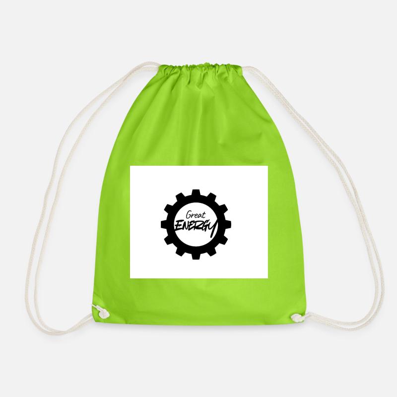 Great Energy Gear Pattern - Drawstring Bag - neon green