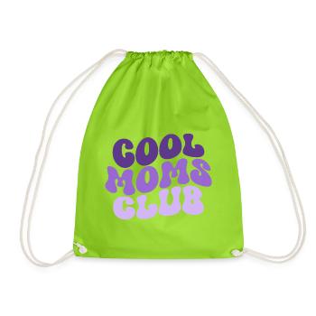 Club des mamans cool - Cadeau de maman pour la fête des mères - Sac de sport léger - vert néon - Devant