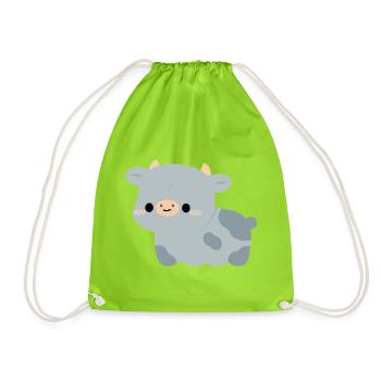 Belgian Blue Cow - Drawstring Bag - neon green - Front