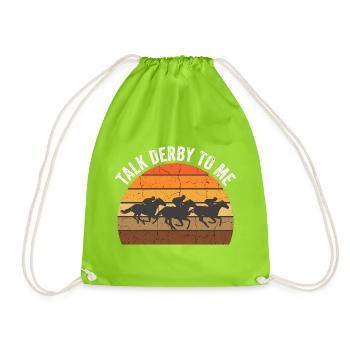  Talk Derby To Me Horse Racing Vintage Retro Derby - Turnbeutel - Neongrün - Vorne