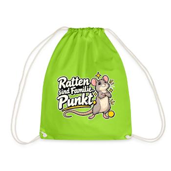 Rattenhalter Rattenfan Rattenliebe Statement - Turnbeutel - Neongrün - Vorne