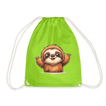 Flausch Sloth - Turnbeutel - Neongrün - Vorne