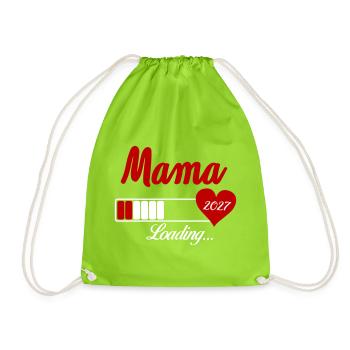 Mama Loading 2027 Herz - Turnbeutel - Neongrün - Vorne