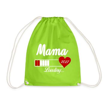 Mama Loading 2027 Herz - Turnbeutel - Neongrün - Vorne