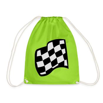 Zielflagge, Racing - Turnbeutel - Neongrün - Vorne