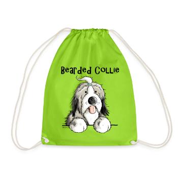 Mignon Bearded Collie - Sac de sport léger - vert néon - Devant