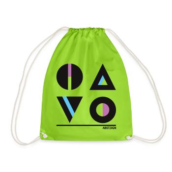 Abstrakte Geometrie Design - Stylische Mode - Turnbeutel - Neongrün - Vorne