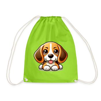Mignon Chien Beagle - Sac de sport léger - vert néon - Devant
