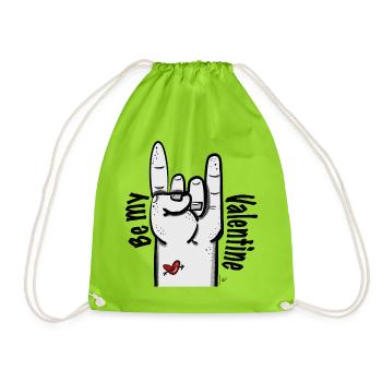 Valentinsgruß - Turnbeutel - Neongrün - Vorne