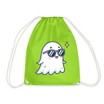Fantôme chic aux lunettes - Sac de sport léger - vert néon - Devant