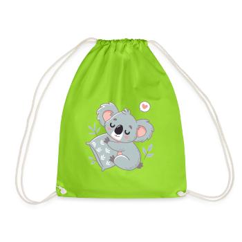 Koala Doux Lecture et Câlin - Sac de sport léger - vert néon - Devant
