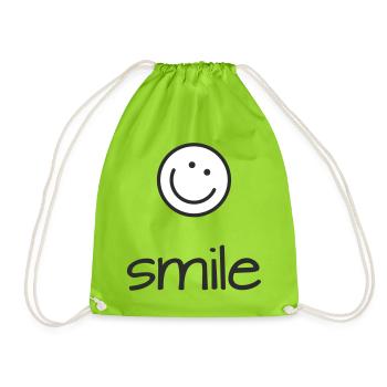 Police du symbole du sourire - Sac de sport léger - vert néon - Devant