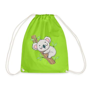 Koala Endormi sur Branche - Sac de sport léger - vert néon - Devant