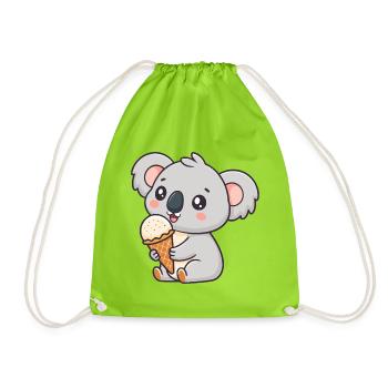 Koala Gourmand Crème Glacée - Drawstring Bag - neon green - Front