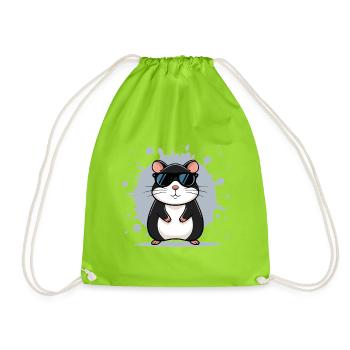 Hamster lunettes soleil - Sac de sport léger - vert néon - Devant