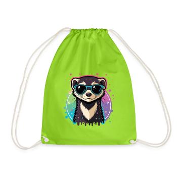 Regenbogenotterblaue Brille - Turnbeutel - Neongrün - Vorne