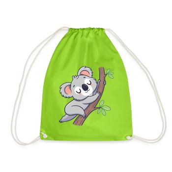 Traumhafter Koala auf einem Ast - Turnbeutel - Neongrün - Vorne