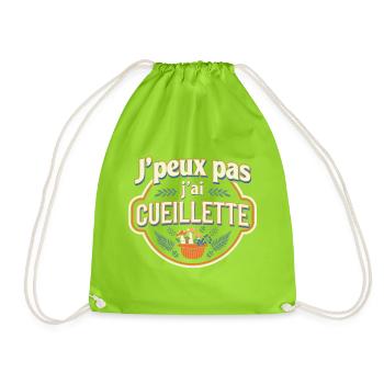 J'peux pas j'ai Cueillette - Sac de sport léger - vert néon - Devant