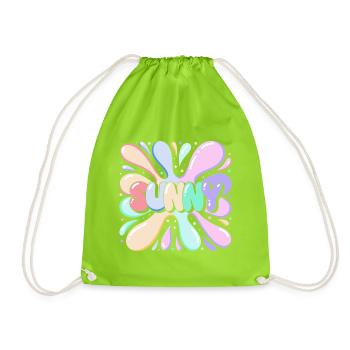 Burst Pastel Sunny – Bubblé-Muster - Turnbeutel - Neongrün - Vorne