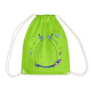 Couronnes en cristal aux couleurs nocturnes - Sac de sport léger - vert néon - Devant