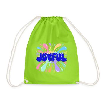 Joyful Bleu Éclats Multicolores - Sac de sport léger - vert néon - Devant