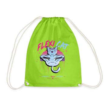 Flexi Cat stretches wonderfully - Drawstring Bag - neon green - Front