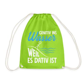 Genitiv Dativ Grammatik - Turnbeutel - Neongrün - Vorne